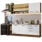 Cocina Integral 220 cm Marrón/Blanco Agata Madesa