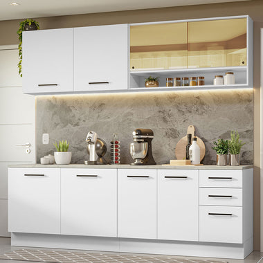 Cocina Compacta 240 cm Blanco Agata Madesa