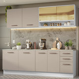 Cocina Integral 240 x 60cm Blanco/Crema Agata 01