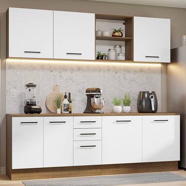 Cocina Compacta 240 cm Marrón/Blanco Agata Madesa