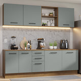 Cocina Integral 240 x 60cm Marrón/Gris Agata 02