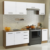 Cocina Integral con Accesorios 240 x 60cm Agata Marrón/Blanco