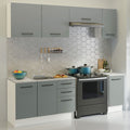 Cocina Compacta 240 cm Blanco/Gris Agata Madesa