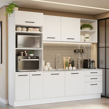 Cocina Integral 250 cm Con Mueble para Horno Blanco Agata Madesa