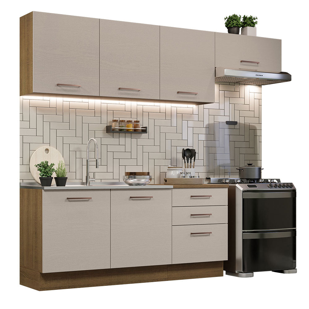 Cocina Integral 260cm Marrón/Crema Agata 02