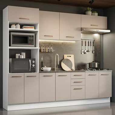 Cocina Integral 270 cm Blanco/Crema Agata Madesa