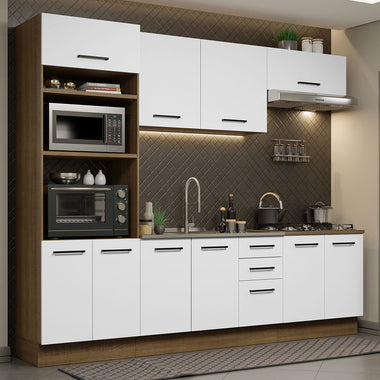 Cocina Integral 270 cm Marrón/Blanco Agata Madesa
