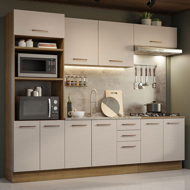 Cocina Integral 270 cm Marrón/Crema Agata Madesa