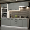 Cocina Integral 270 x 52 cm 10 Puertas 3 Cajones Blanco/Gris Agata Madesa 02