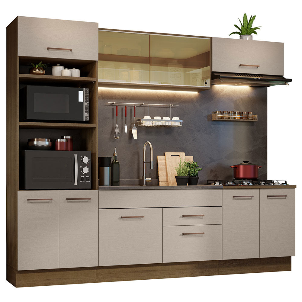 Cocina Integral 270 cm Marrón/Crema Agata Madesa