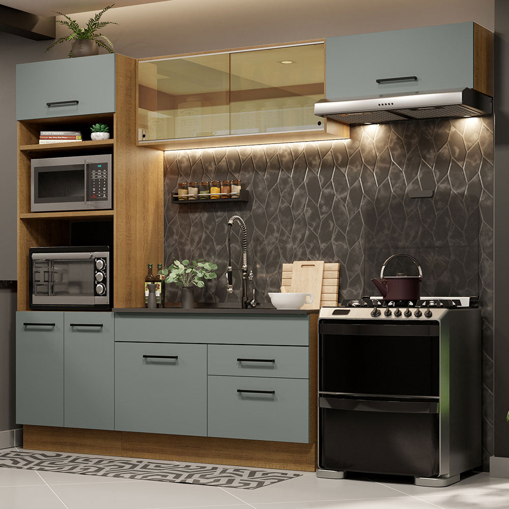 Cocina Integral 270cm Marrón/Gris Agata 04
