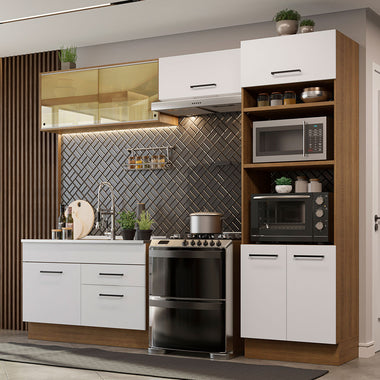Cocina Integral 270 cm Marrón/Blanco Agata Madesa