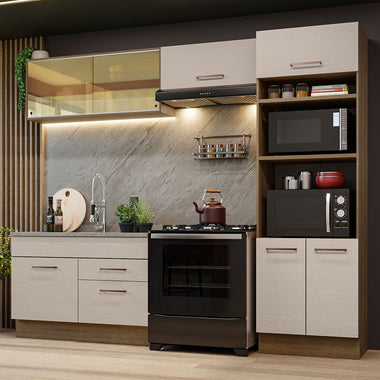 Cocina Integral 270 cm Marrón/Crema Agata Madesa