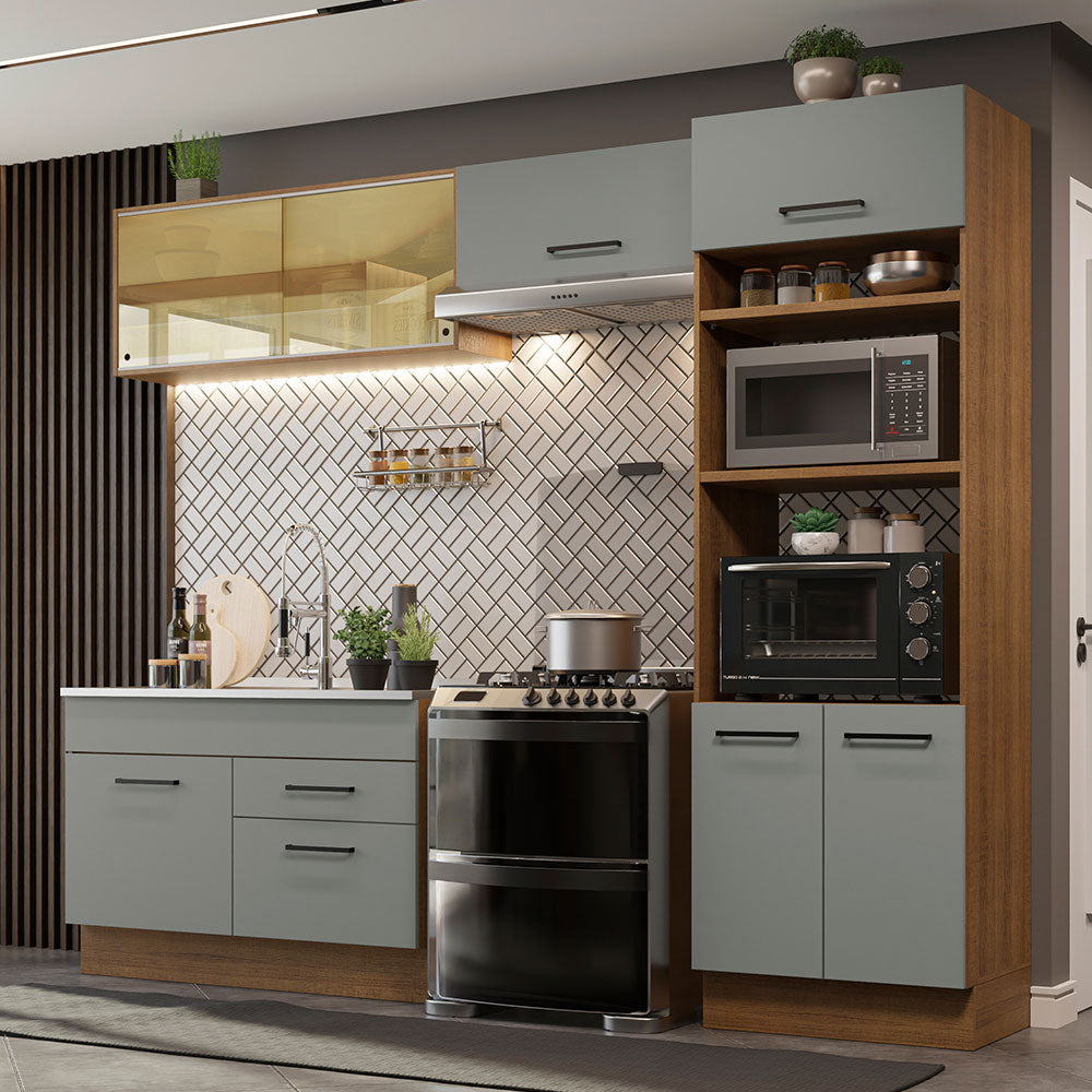 Cocina Integral 270cm Marrón/Gris Agata 05