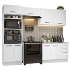 Cocina Integral 270 x 52 cm 8 Puertas 3 Cajones Blanco Agata Madesa 07