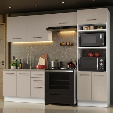 Cocina Integral 270 cm Blanco/Crema Agata Madesa
