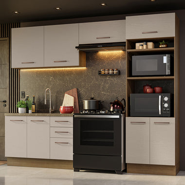 Cocina Integral 270 cm Marrón/Crema Agata Madesa