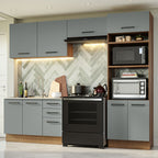 Cocina Integral 270 x 52 cm Marrón/Gris Agata Madesa