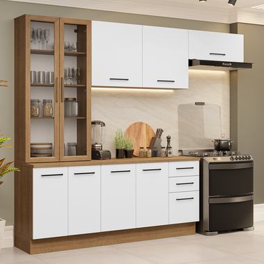 Cocina Integral 270 cm Marrón/Blanco Agata Madesa
