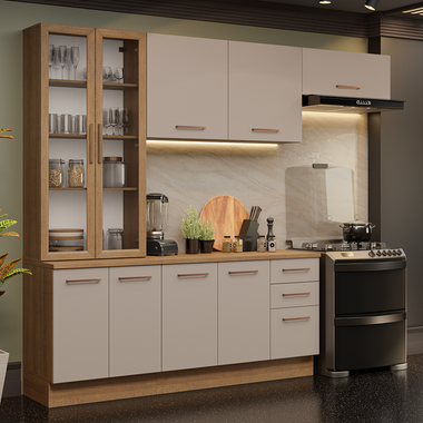 Cocina Integral 270 cm Marrón/Crema Agata Madesa