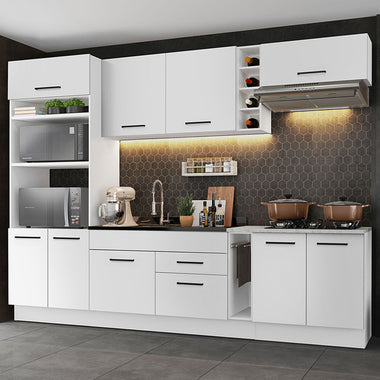 Cocina Integral 290 cm Con Mueble para Horno Blanco Agata Madesa