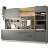 Cocina Integral 310cm Blanco/Gris Agata 01