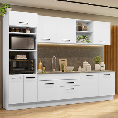 Cocina Integral 310 cm Con Mueble para Horno Blanco Agata Madesa