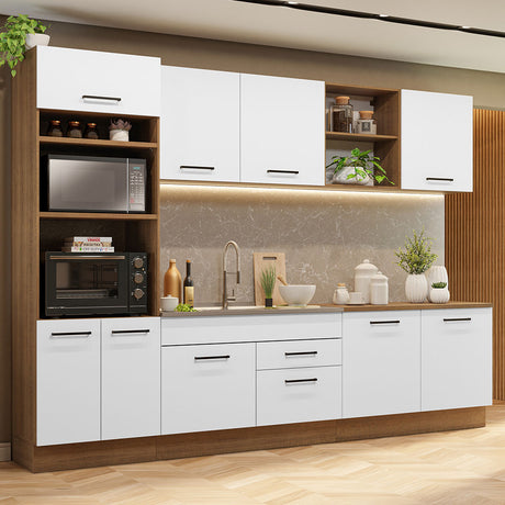 Cocina Integral 310cm Marrón/Blanco Agata Madesa 02