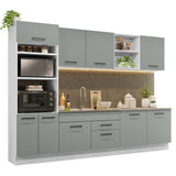 Cocina Integral 310cm Blanco/Gris Agata 02