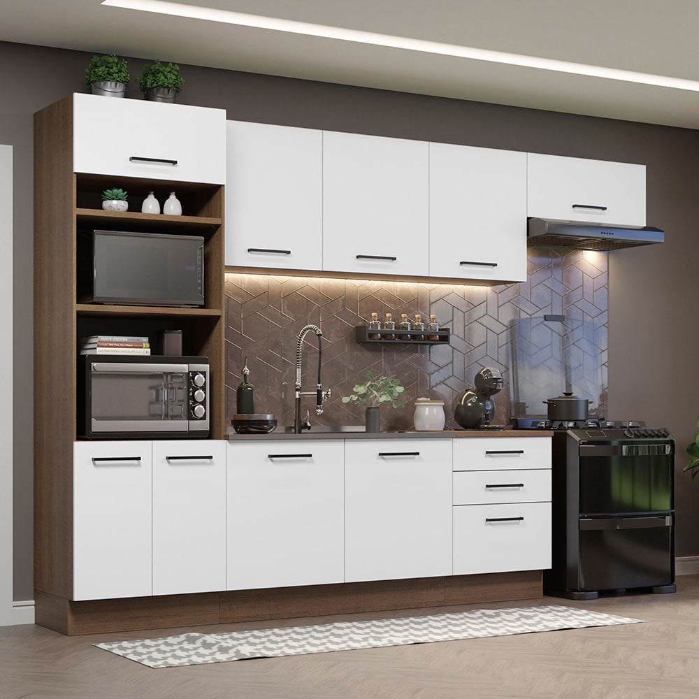 Cocina Integral 330cm Marrón/Blanco Agata 01