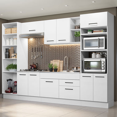 Cocina Integral 330 cm Con Mueble para Horno Blanco Agata Madesa