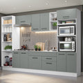 Cocina Integral 330 cm Con Mueble para Horno Blanco/Gris Agata Madesa