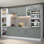 Cocina Integral 330 cm Con Mueble para Horno Blanco/Gris Agata Madesa