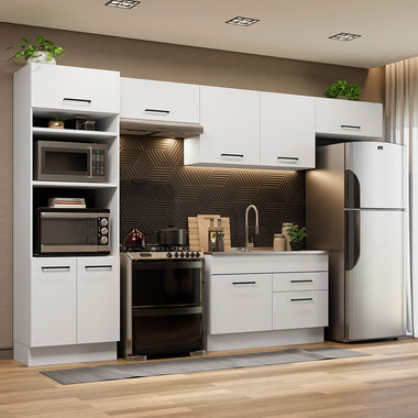 Cocina Integral 350 cm Con Mueble para Horno Blanco Agata Madesa