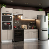 Cocina Integral 350cm Blanco/Crema Agata 01