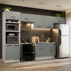 Cocina Integral 350 cm Con Mueble para Horno Blanco/Gris Agata Madesa