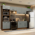 Cocina Integral 350 cm Con Mueble para Horno Marrón/Gris Agata Madesa