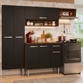 Cocina Compacta 220 cm Marrón/Negro Deli Madesa