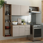 Cocina Compacta 180 cm Marrón/Crema Easy Madesa