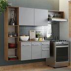 Cocina Compacta 180 cm Marrón/Gris Easy Madesa