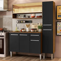 Cocina Compacta 137 cm Marrón/Negro Emilly Madesa