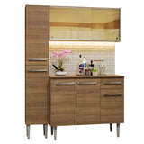 Cocina Compacta 137cm sin Fregadero Marrón Emilly 06