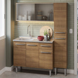 Cocina Compacta 137cm con Fregadero Marrón Emilly 07