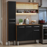 Cocina Compacta 137cm sin Fregadero Marrón/Negro Emilly 09