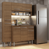 Cocina Compacta 137 cm Emilly Marrón 012