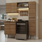 Cocina Compacta 156 cm Marrón Emilly Madesa