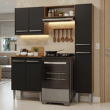 Cocina Compacta 156 cm Emilly Marrón/Negro 02