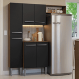Cocina Integral 156 cm Marrón/Negro Emilly