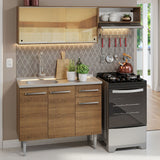 Cocina Compacta 165cm con Fregadero Marrón Emilly 06