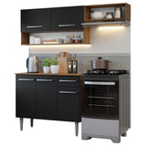 Cocina Integral 165cm Marrón/Negro Emilly 07